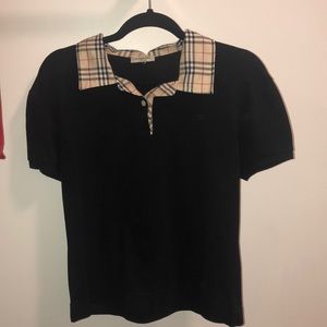 Black Burberry shirt.